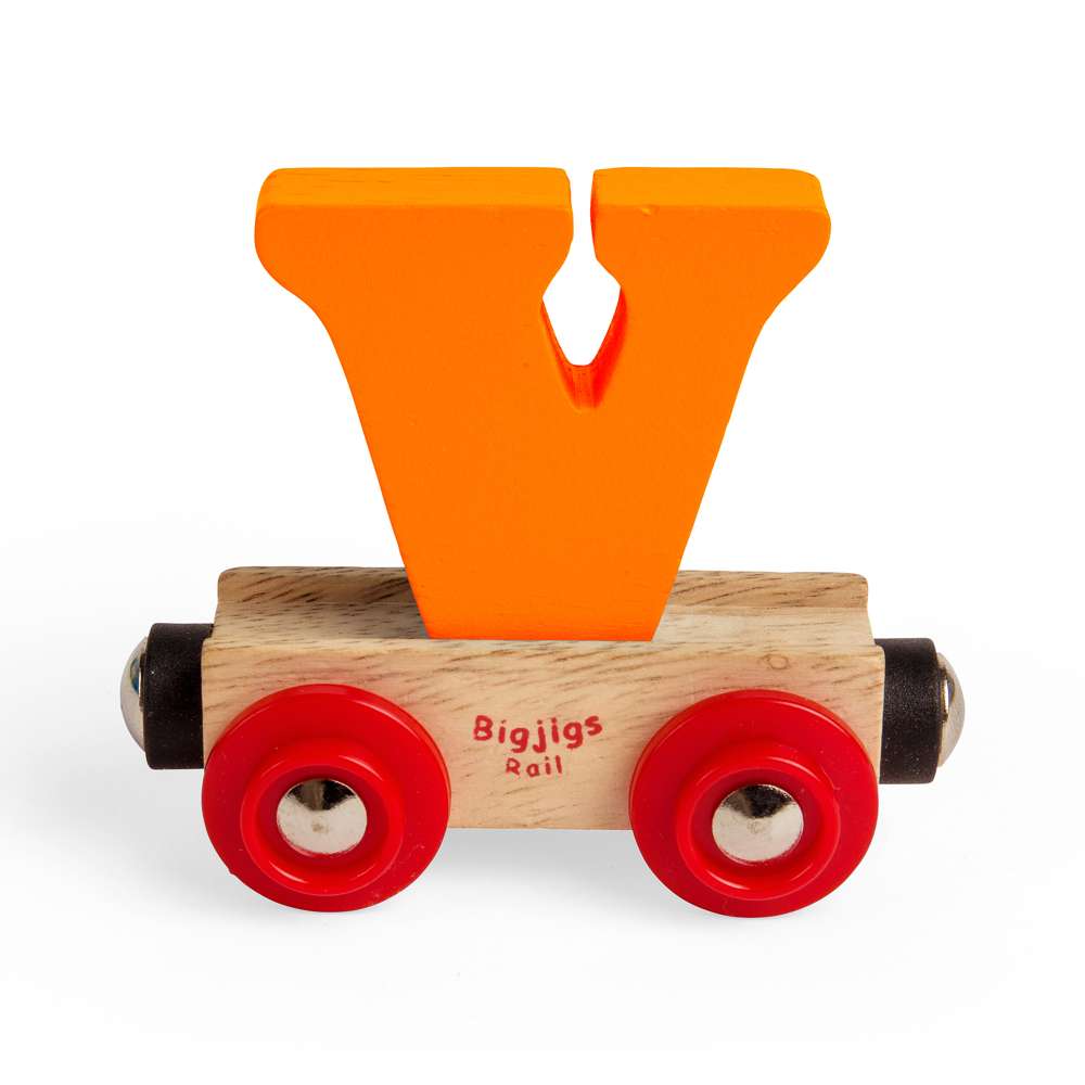Rail Name Letter V – Wooden Train Carriage Compatible with Bigjigs