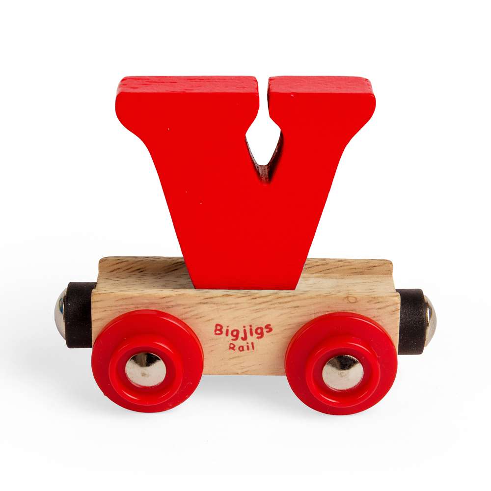 Rail Name Letter V – Wooden Train Carriage Compatible with Bigjigs