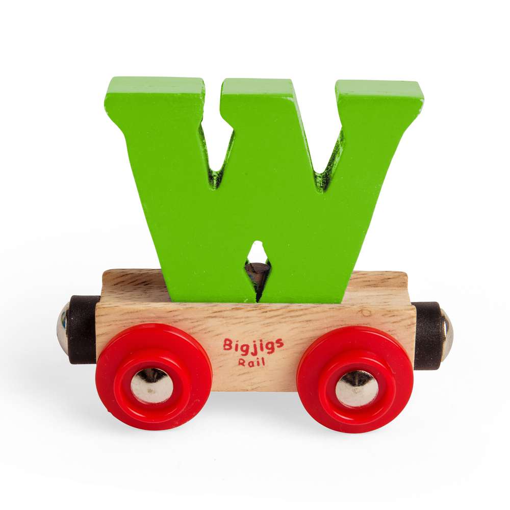 Wooden Train Rail Name Letter W – Personalised Compatible with Bigjigs