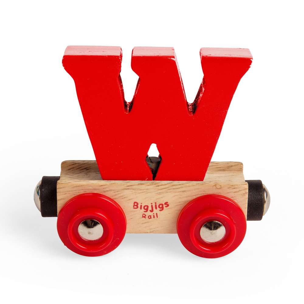 Wooden Train Rail Name Letter W – Personalised Compatible with Bigjigs
