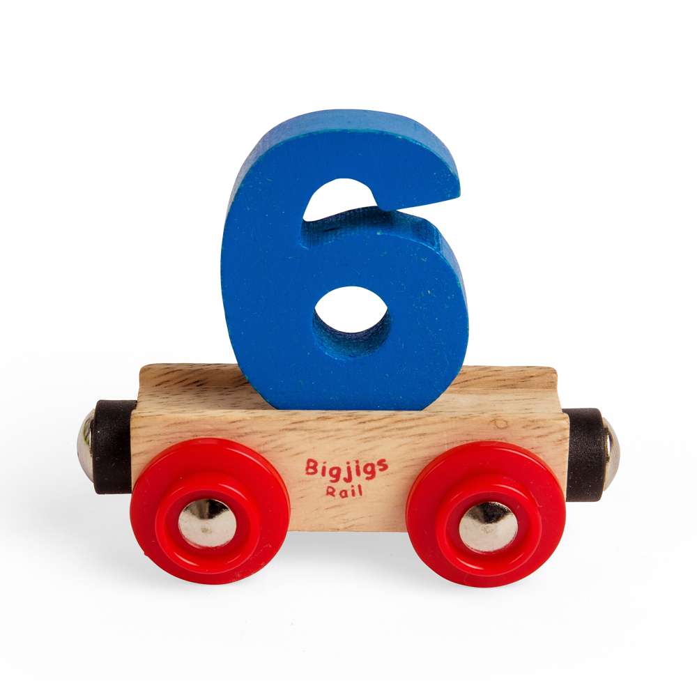 Personalised Wooden Train Letters & Numbers 6 – Compatible Railway Gift