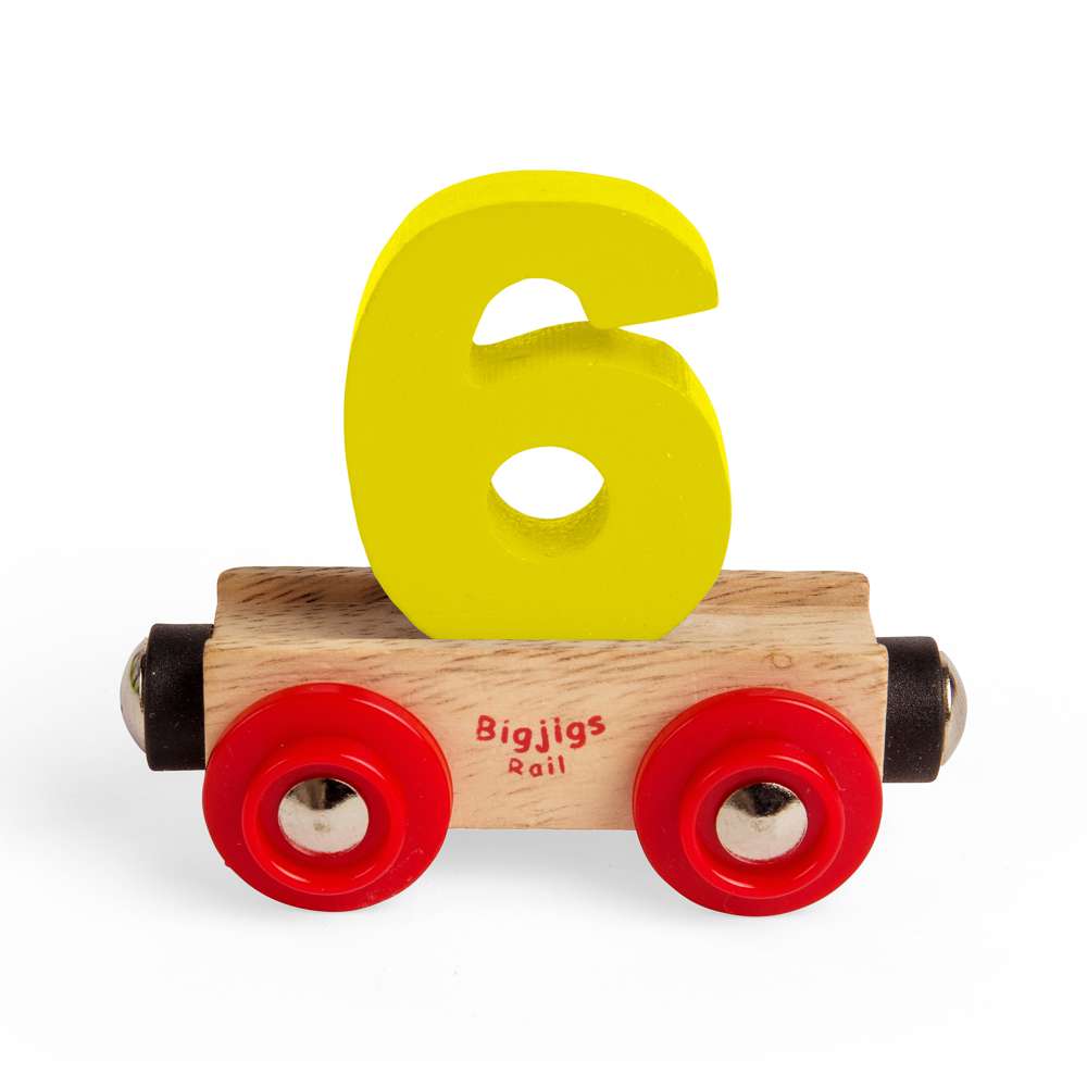Personalised Wooden Train Letters & Numbers 6 – Compatible Railway Gift