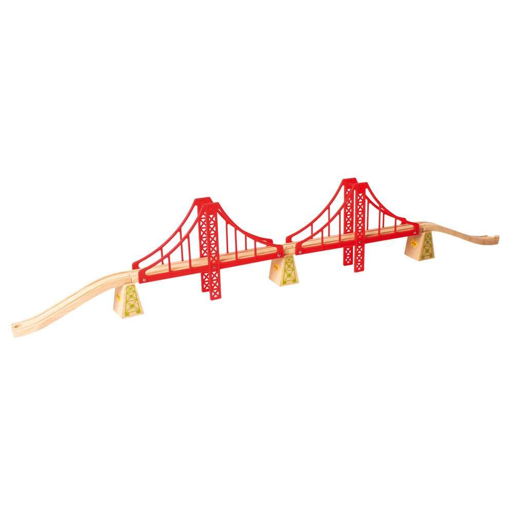 Double Suspension Bridge for Wooden Train Sets – Compatible Railway Toy