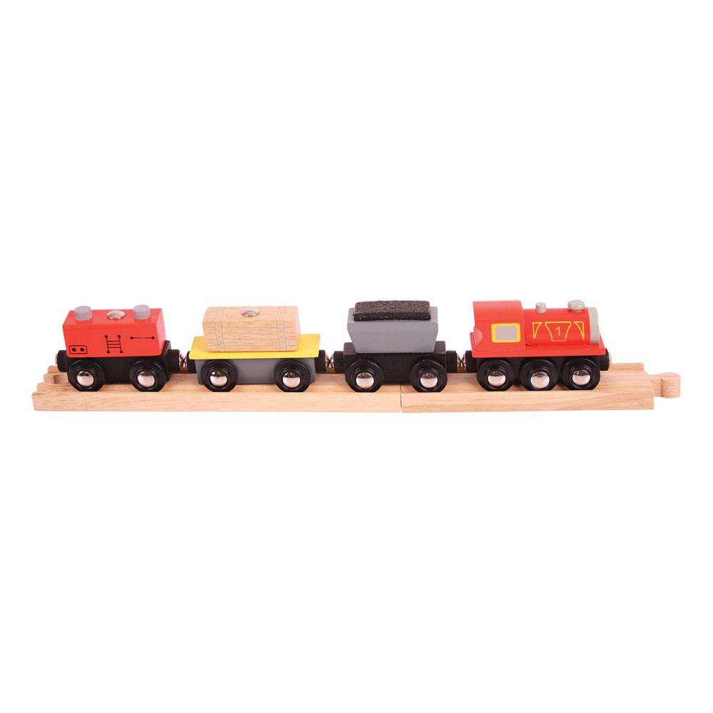 Wooden Freight Train Toy – Compatible with Most Wooden Railway Brands