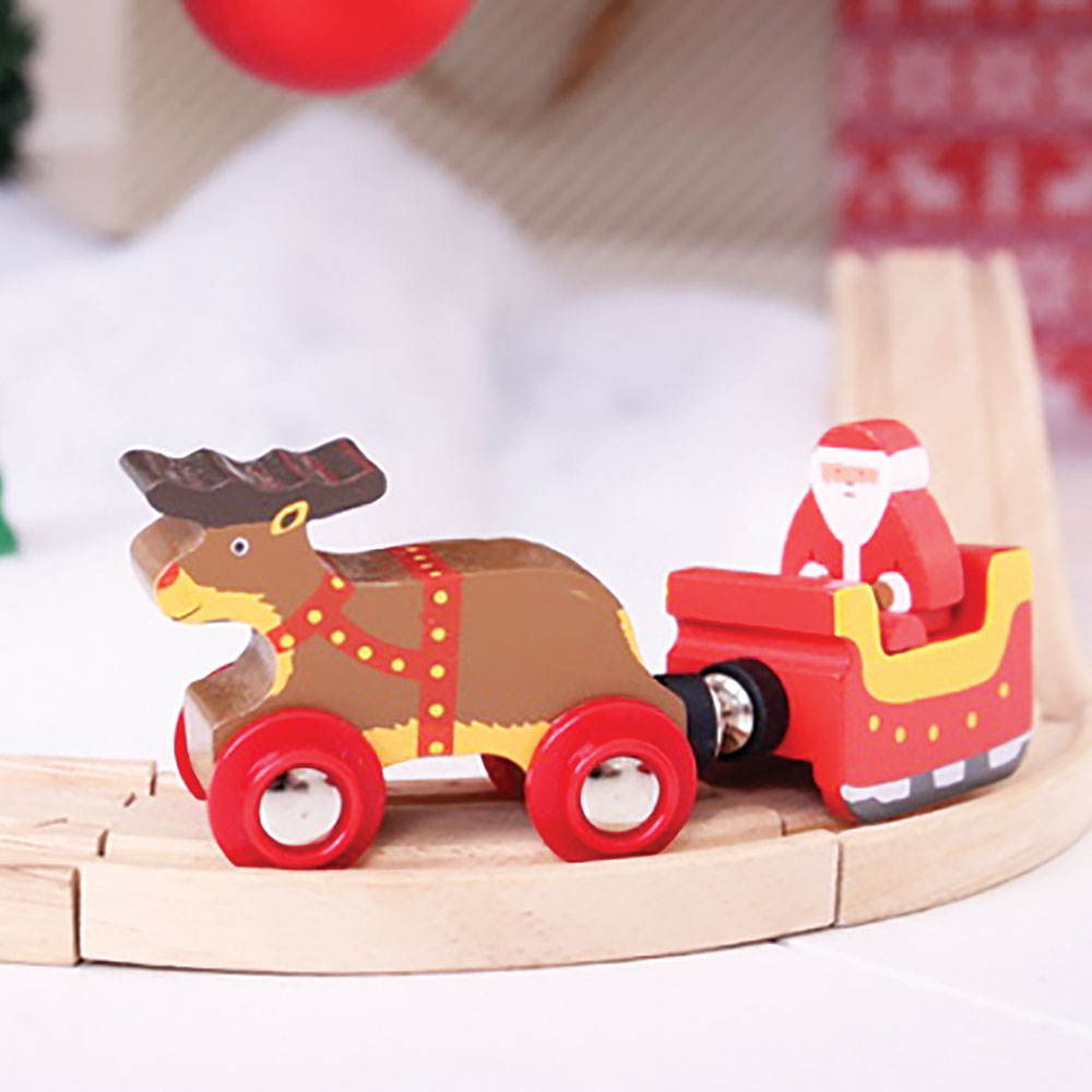 Bigjigs Toys RTBJT468 Santa Sleigh with Reindeer