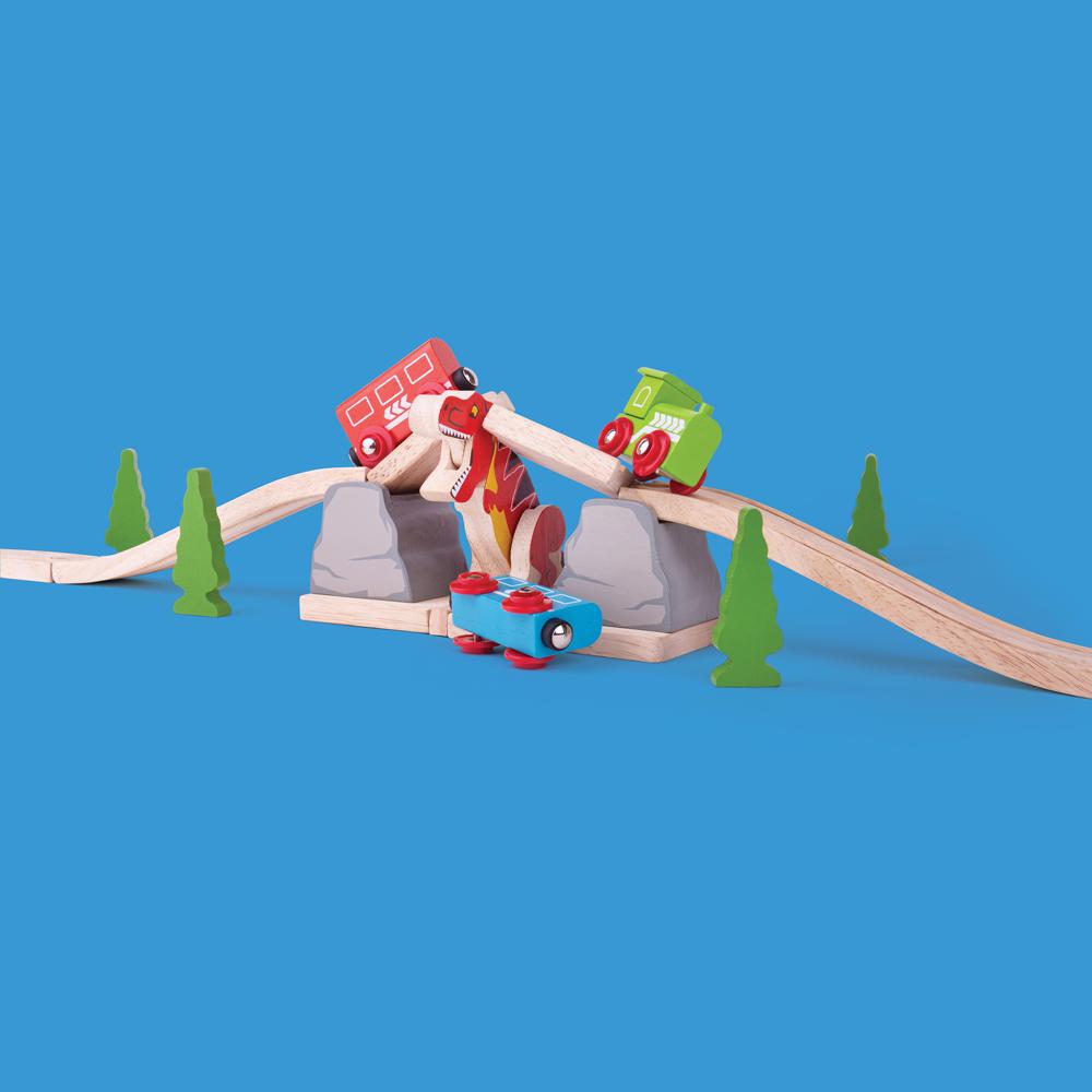 Wooden Railway Dinosaur Bridge Banner