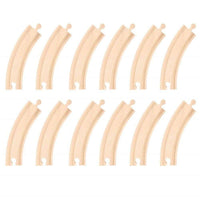 Wooden Railway Long Curves Track Pack of 12 – Compatible with Bigjigs Rail