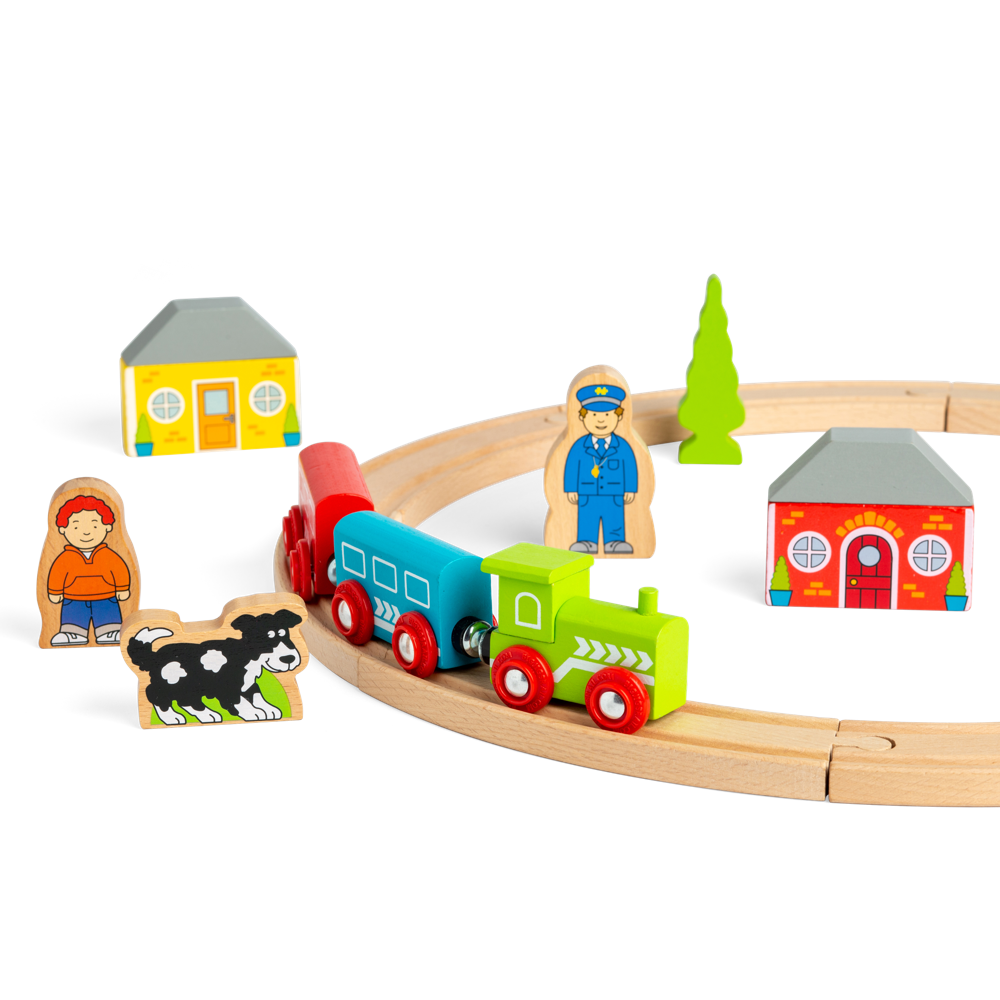 Wooden My First Train Set for Toddlers with Accessories FSC Certified