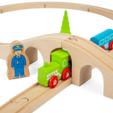 Figure of Eight Wooden Train Set for Kids with Track and Accessories
