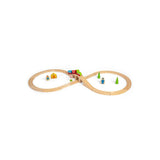 Figure of Eight Wooden Train Set for Kids with Track and Accessories