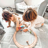 Figure of Eight Wooden Train Set for Kids with Track and Accessories