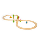 Figure of Eight Wooden Train Set for Kids with Track and Accessories