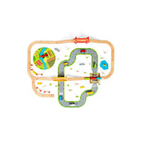 Wooden Road and Rail Train Set for Kids with 90 Pieces and Accessories