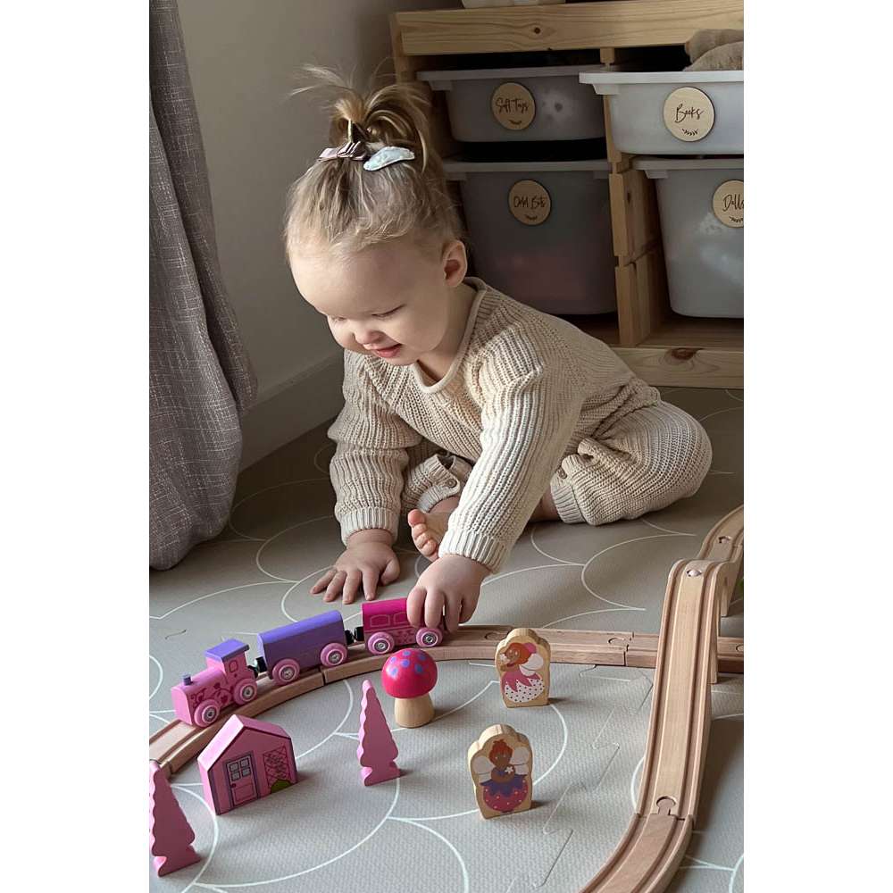 Fairy Wooden Train Set for Kids with Track and Accessories 35 Piece