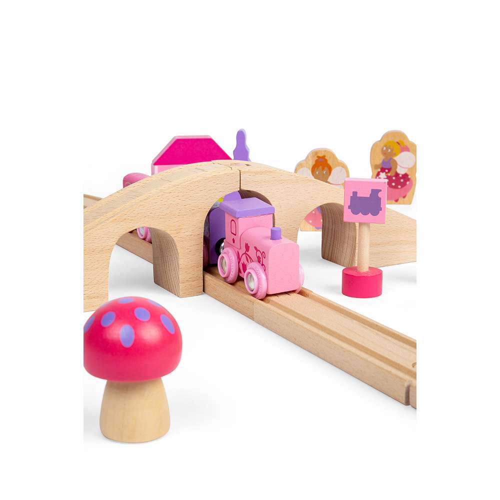 Fairy Wooden Train Set for Kids with Track and Accessories 35 Piece