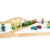 Flying Scotsman Wooden Train Set for Kids with Track and Accessories 42pcs