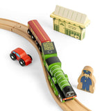 Flying Scotsman Wooden Train Set for Kids with Track and Accessories 42pcs