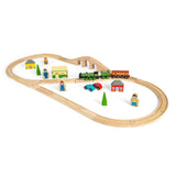 Flying Scotsman Wooden Train Set for Kids with Track and Accessories 42pcs
