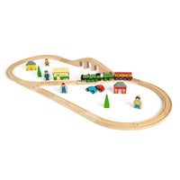 Flying Scotsman Wooden Train Set for Kids with Track and Accessories 42pcs