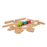 Low Level Wooden Train Track Expansion Pack – 25 Piece Railway Set