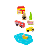 Trackside Wooden Train Set Accessories 32 Piece Set Compatible with Railways