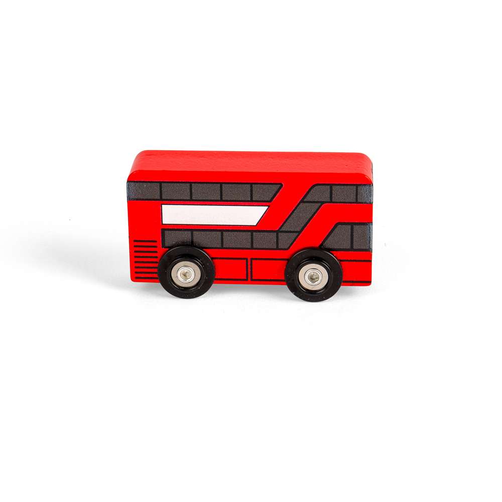 City Vehicles Set – Wooden Taxi, Double Decker Bus, Fire Engine, Police Car