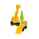 Wooden Construction Site Vehicles Set – Train Accessories for Kids
