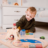 Coastal Clean Up Wooden Train Set for Kids with 70 Pieces and Accessories