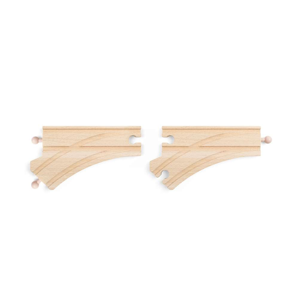 Curved Points Pack of 2 – Wooden Train Track Accessory Compatible