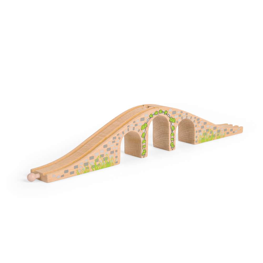 Three Arch Bridge for Wooden Train Set – Compatible Railway Accessory