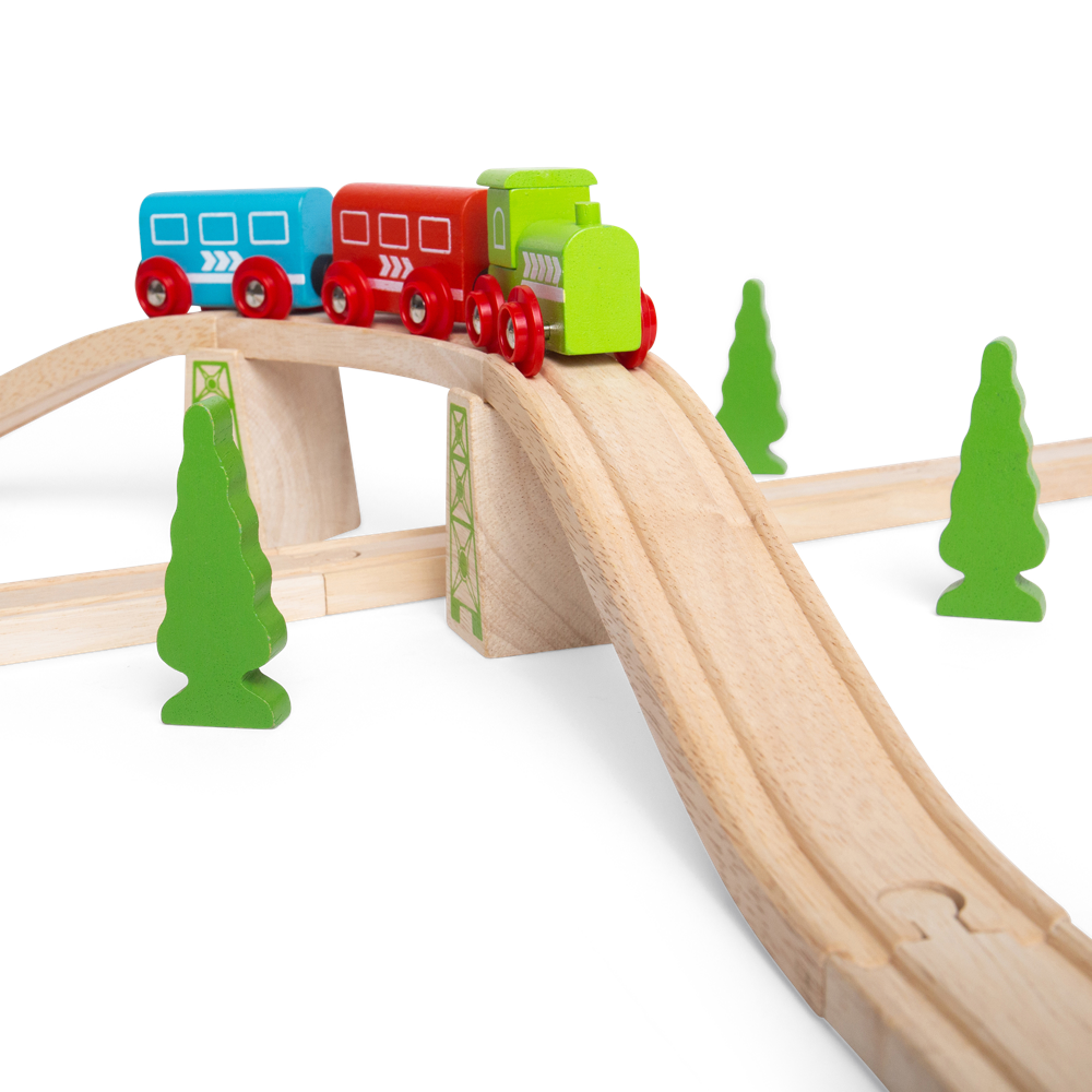 Wooden Railway Ascender/Descender – Compatible Train Track Accessory