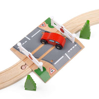 Wooden Level Crossing – Compatible Train Track Accessory for Kids