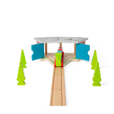 Triple Engine Shed – Wooden Railway Train Accessory Compatible with Major Brands