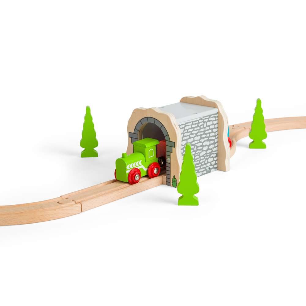 Grey Stone Tunnel – Wooden Train Track Accessory for Wooden Railway Sets