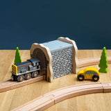 Grey Stone Tunnel – Wooden Train Track Accessory for Wooden Railway Sets
