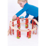 High Level Track Expansion Pack – Wooden Train Set Accessory 27 Piece