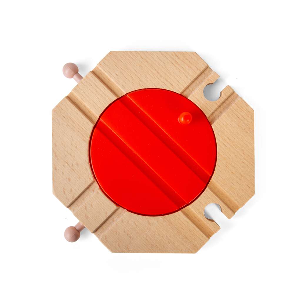 4 Way Turntable – Wooden Train Set Accessory Compatible with Major Brands