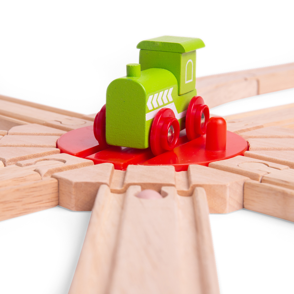 8 Way Wooden Train Turntable – Compatible with Bigjigs Rail Tracks