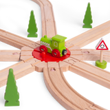 8 Way Wooden Train Turntable – Compatible with Bigjigs Rail Tracks