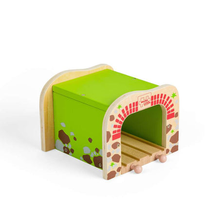 Double Tunnel Wooden Train Accessory – Compatible with Wooden Railway Sets