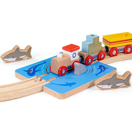Shark Attack Wooden Train Track – Compatible with Wooden Railway Sets