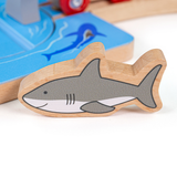 Shark Attack Wooden Train Track – Compatible with Wooden Railway Sets