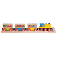 Fruit and Veg Wooden Train Set – Compatible with Major Railway Brands