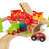 Wooden Lifting Bridge for Train Sets – Railway Accessory, FSC Certified