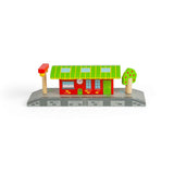 Village Station – Wooden Train Set Accessory Compatible with Major Brands