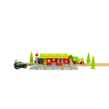 Village Station – Wooden Train Set Accessory Compatible with Major Brands