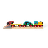 Wooden Car Loader with Cars & Ramp – Compatible Wooden Train Accessory