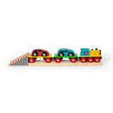 Wooden Car Loader with Cars & Ramp – Compatible Wooden Train Accessory