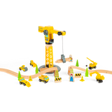 Wooden Crane Construction Set for Kids Compatible with Wooden Railways