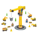 Wooden Crane Construction Set for Kids Compatible with Wooden Railways